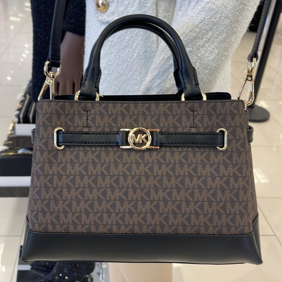 Michael Kors Reed Small Belted Logo Satchel Crossbody Center Zip Bag Purse 
NWT - Picture 11 of 16